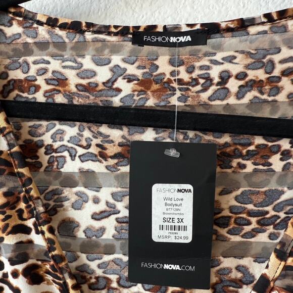 Cheetah print long sleeve sheer - Picture 3 of 3